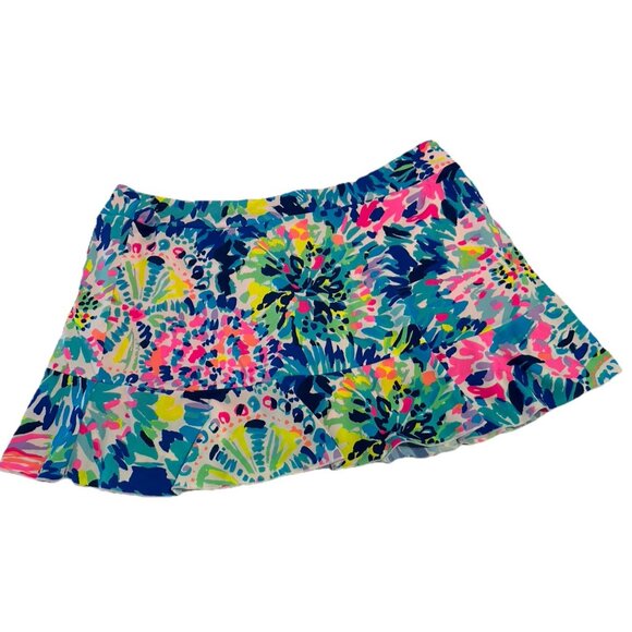 Lilly Pulitzer Cascadia Tennis Skort Celestial Blue Cay To My Heart Ruffle XL - Picture 2 of 7